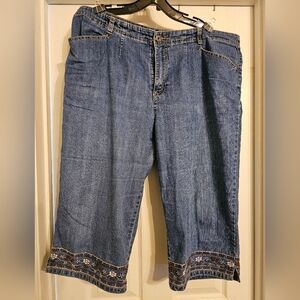Gloria Vanderbilt Blue Jeans with Embroidered Detail
